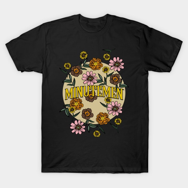 Minutemen Name Personalized Flower Retro Floral 80s 90s Name Style T-Shirt by Ancientdistant